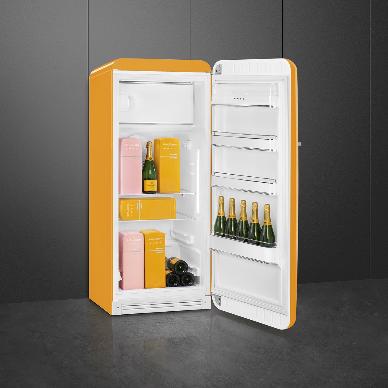 Refrigerador Smeg 1 Porta Veuve Clicquot, Anni 50, 270L, Dobradiça