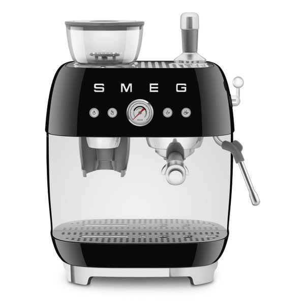 Máquina de Café Smeg Espresso manual com moedor embutido, Anni 50, Preto,  220V EGF03BLBR