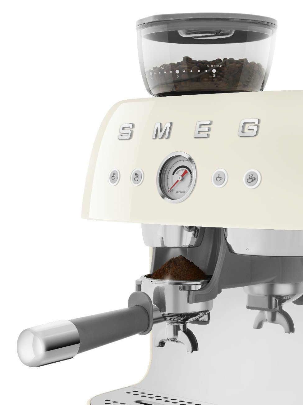 Máquina de Café Espresso Manual Anni‑50 Creme com Moedor 220V