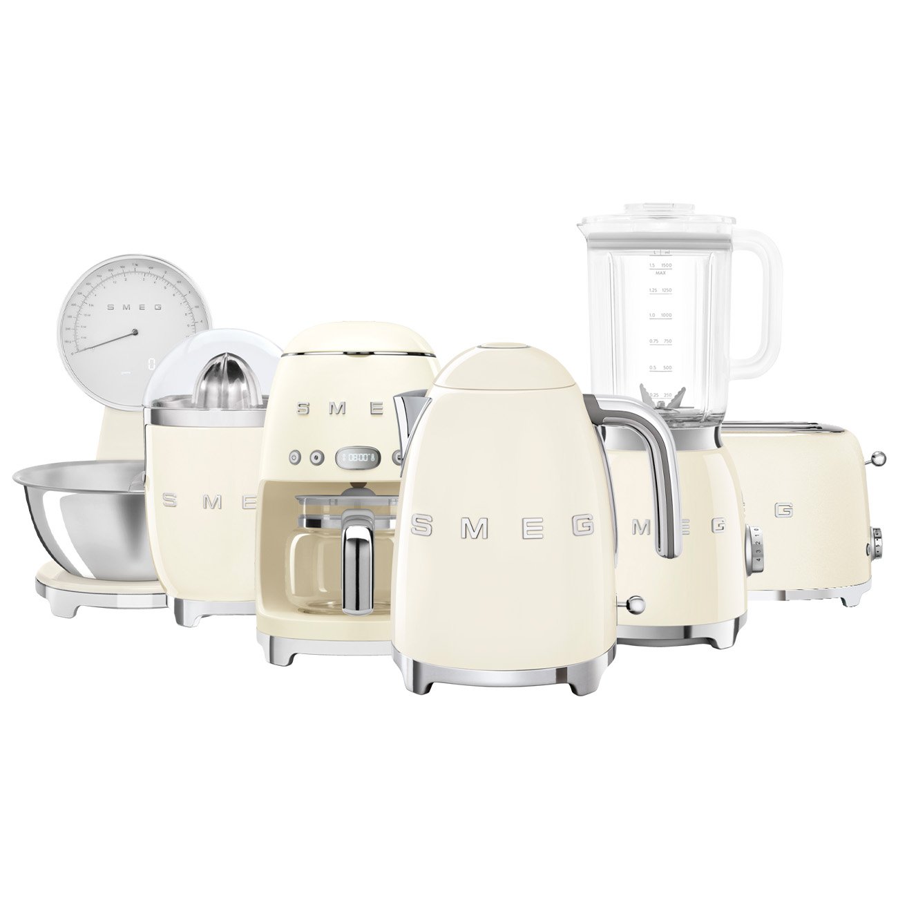 Conjunto Eletroportáteis Smeg, Creme, 220v