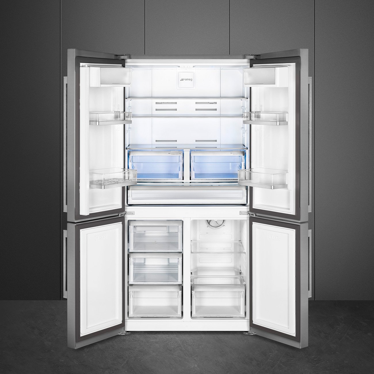 Refrigerador Smeg Inox Escovado, Universal, 4 portas, 572L