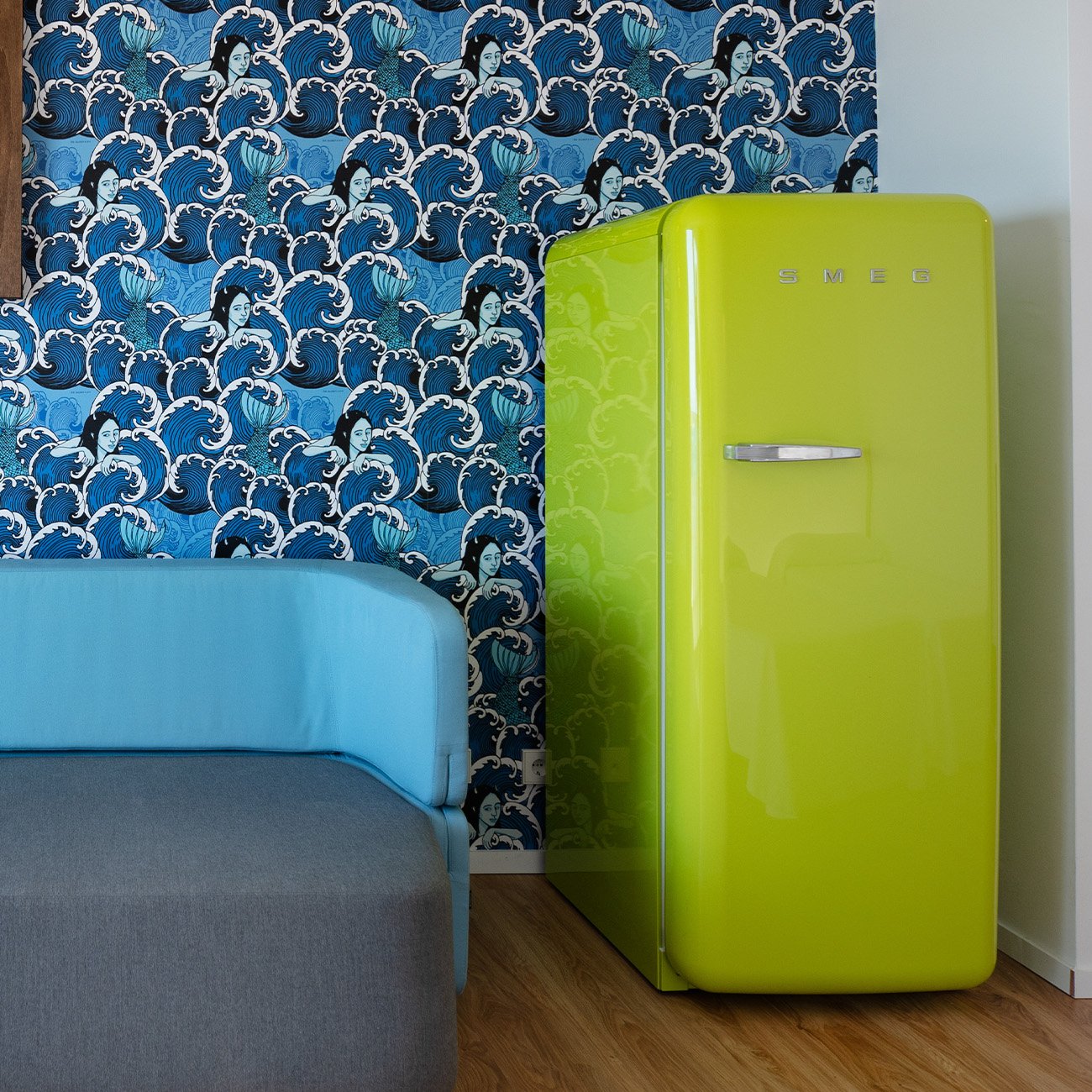 Refrigerador Smeg 1 Porta Verde limão, Anni 50, 270L, Dobradiça à